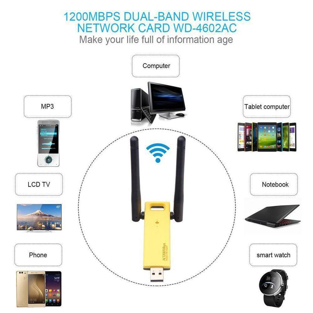 Thiết Bị Phát Wifi 1200mbps 2.4ghz / 5.8ghz Băng Tần Kép 802.11ac Usb 3.0 | BigBuy360 - bigbuy360.vn