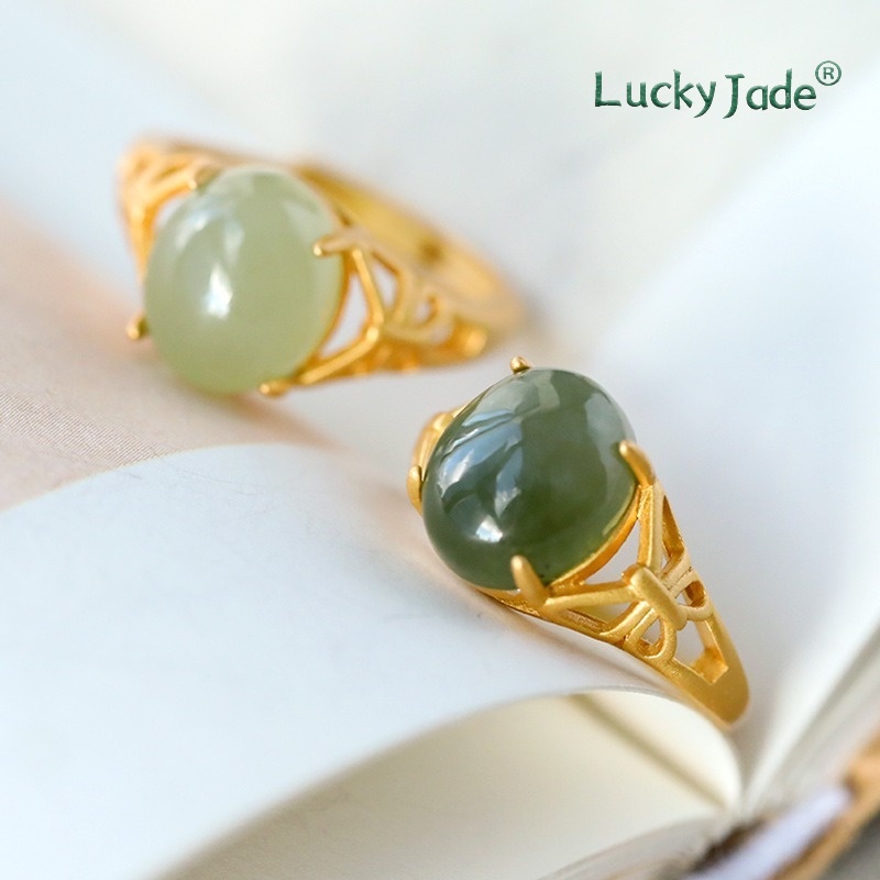 Nhẫn Mạ Bạc 925 Hình Bướm Rỗng Đính Đá Ngọc Bích