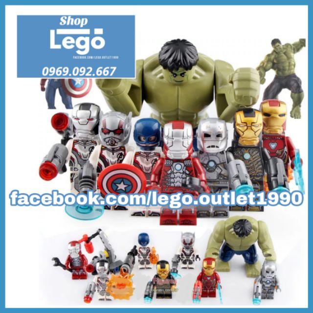 Xếp hình Iron man Captain America MK5 MK1 MK41 MK50 Ant Man Avengers Endgame Lego Minifigures Lele D165 d172