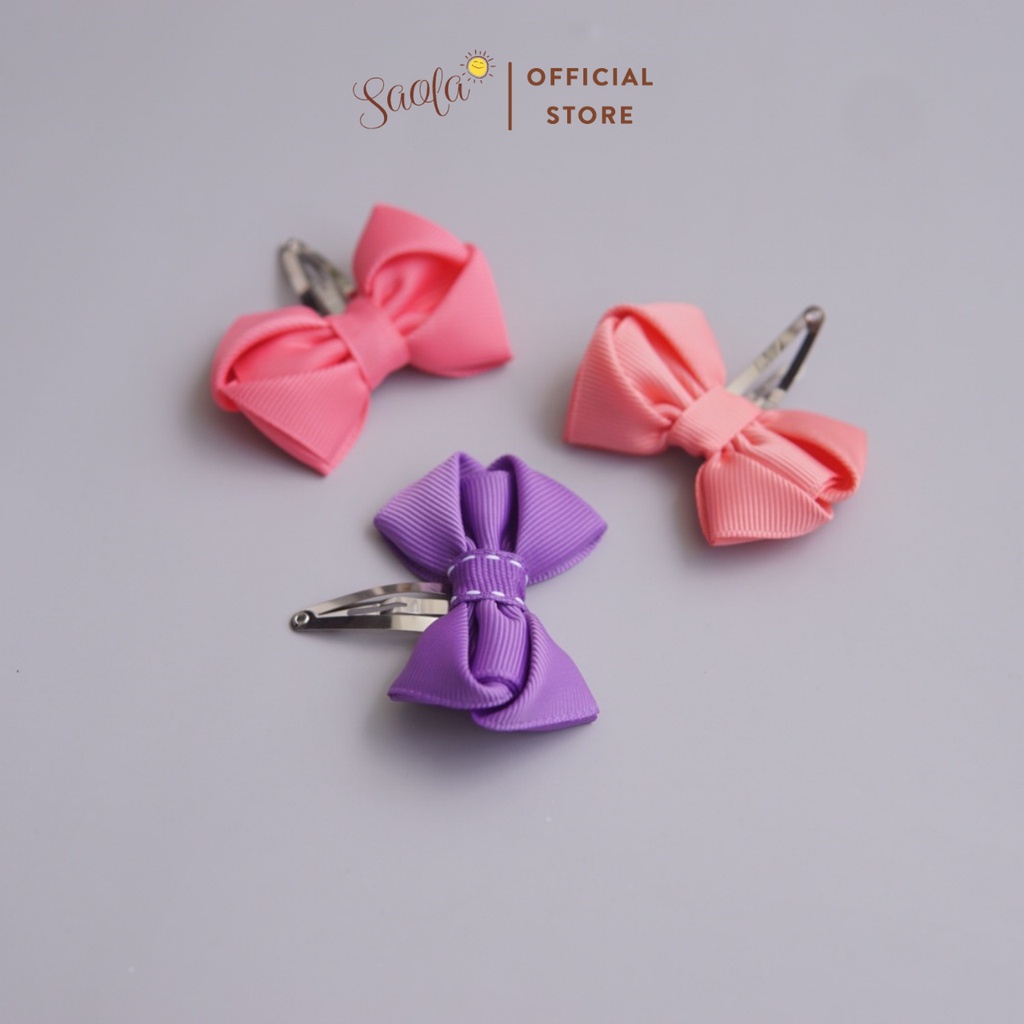 Kẹp tóc Mái Handmade Đính Nơ Phong Cách Hàn Quốc Xinh Xắn HP010 - SAOLA KIDS CLOTHING