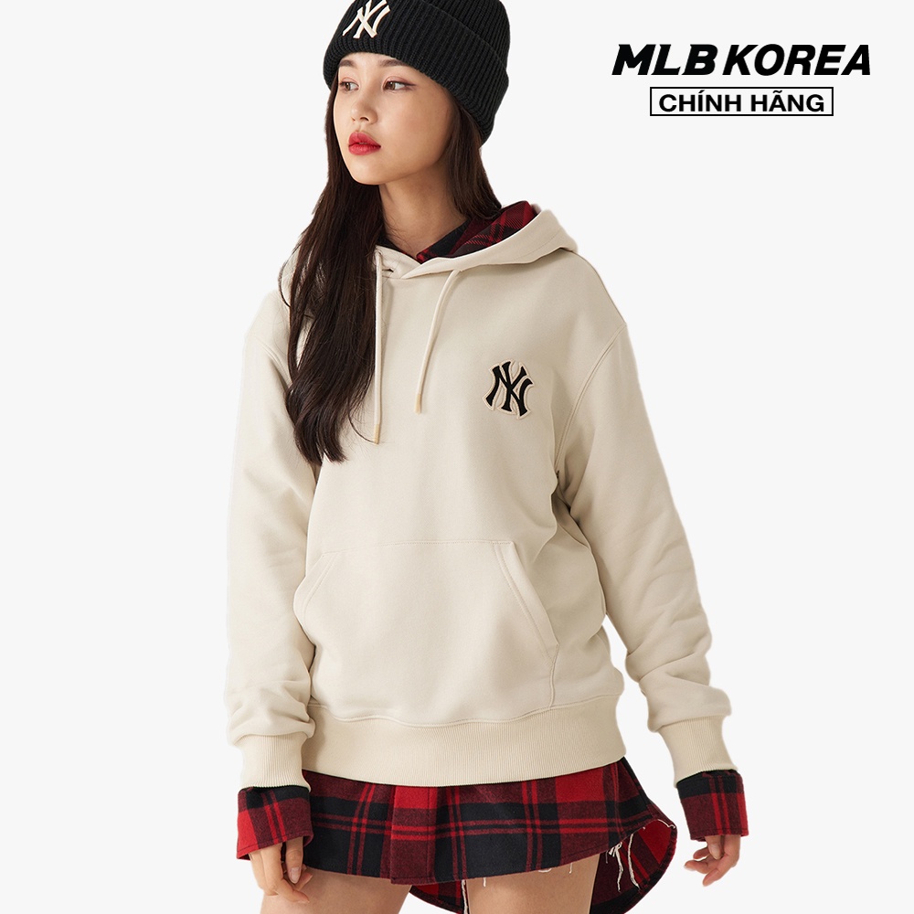 MLB - Áo hoodie tay dài phối mũ Check Big Logo 3AHDC0114-50CRS