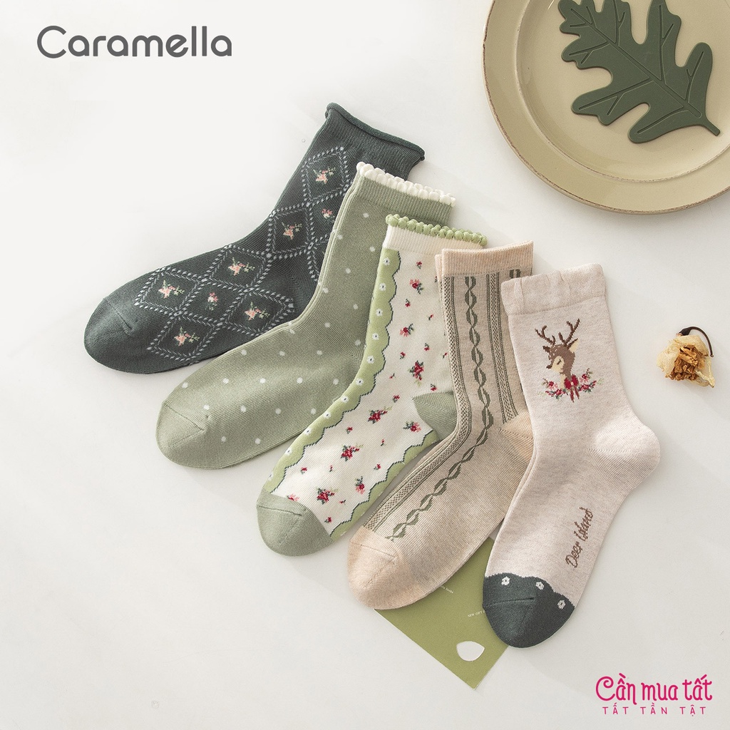 Set tất nữ Caramella 5 đôi cổ dài cao cấp 511275-16