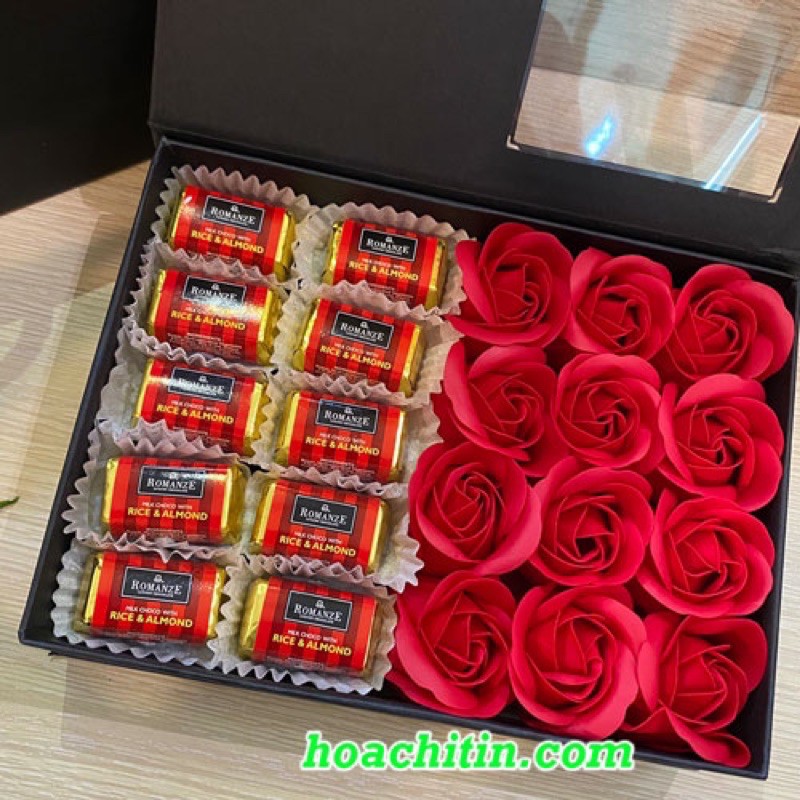 Socola Valentine Trái Tim hoa hồng đỏ