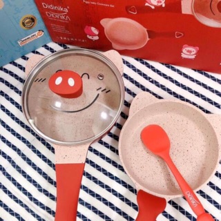Bộ nồi và chảo đá nấu đồ ăn dặm cho bé Didinika