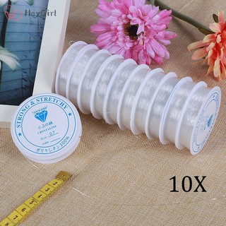 Bộ 10 cuộn dây cước trắng xỏ vòng hạt làm trang sức tự hoàn thành