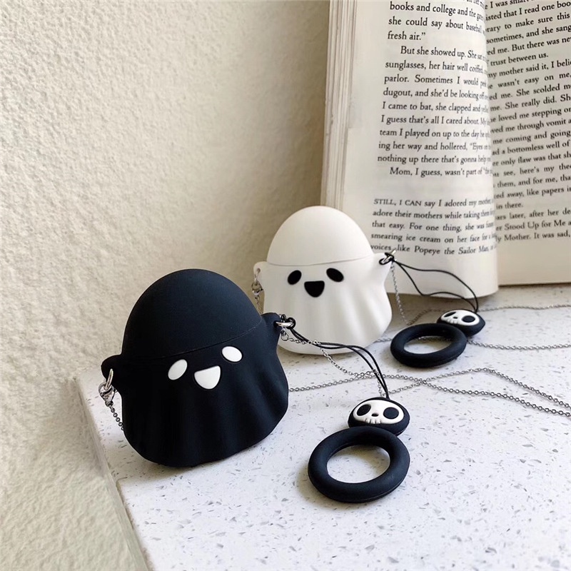 Vỏ bảo vệ tai nghe bluetooth Airpods bằng Sillicone dẻo, ốp Case cute, Airpods 2/pro- CON MA