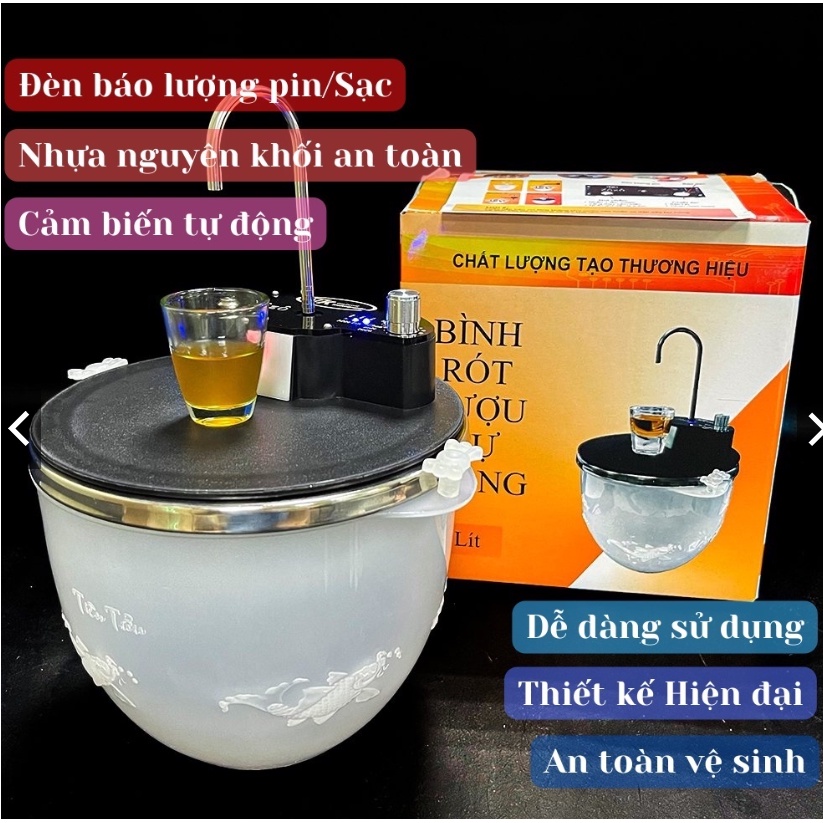 Bình Rót Rượu Cảm Ứng Tự Động Thông Minh - Bát Rót Rượu