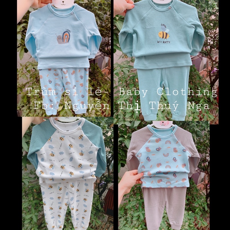 LULLABY- Bộ bé trai dài tay thu đông cao cấp chất Cotton mịn