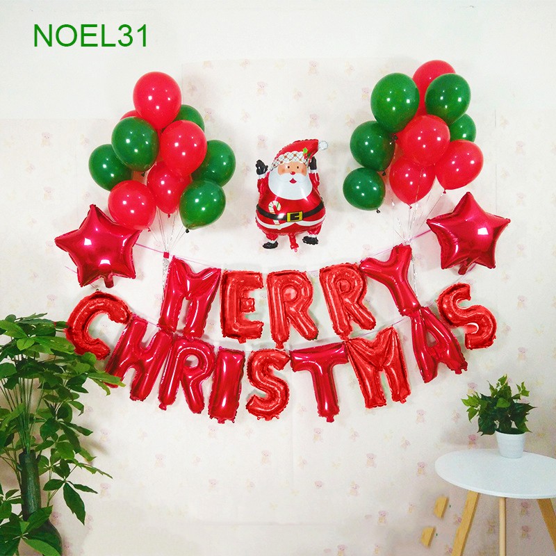 1 set bong bóng nhôm hình ông già noel trang trí giáng sinh dễ thương