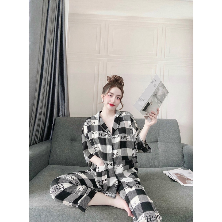 Đồ bộ nữ pijama mặc nhà quần dài, tay lửng cánh dơi chất liệu mango freesize giá rẻ | BigBuy360 - bigbuy360.vn