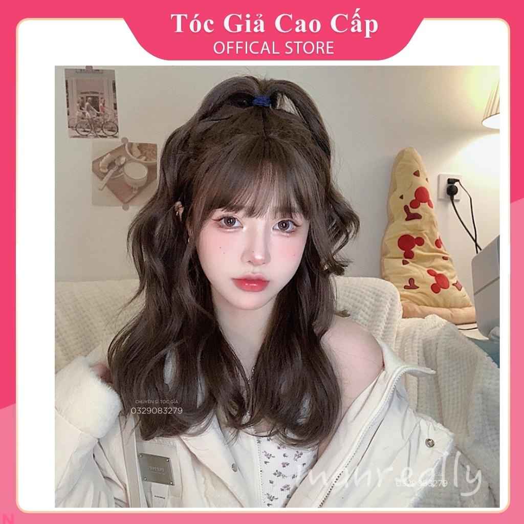 Tóc giả nguyên đầu xoăn ngắn FREESHIP nguyên đầu tặng kèm lưới, C0304