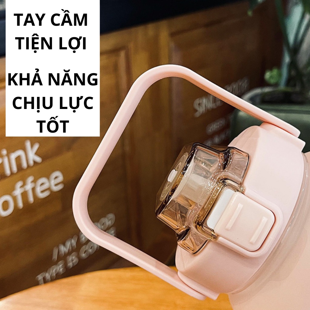 {HOT}Bình nước thể thao cao cấp màu Gradient bình nhắc nhở uống nước 2000MLmang theo đi làm du lịch tặng kèm sticket