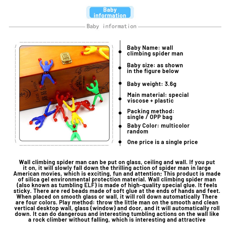 Đồ chơi người nhện leo tường ZHAN QI TOYS độc đáo vui nhộn