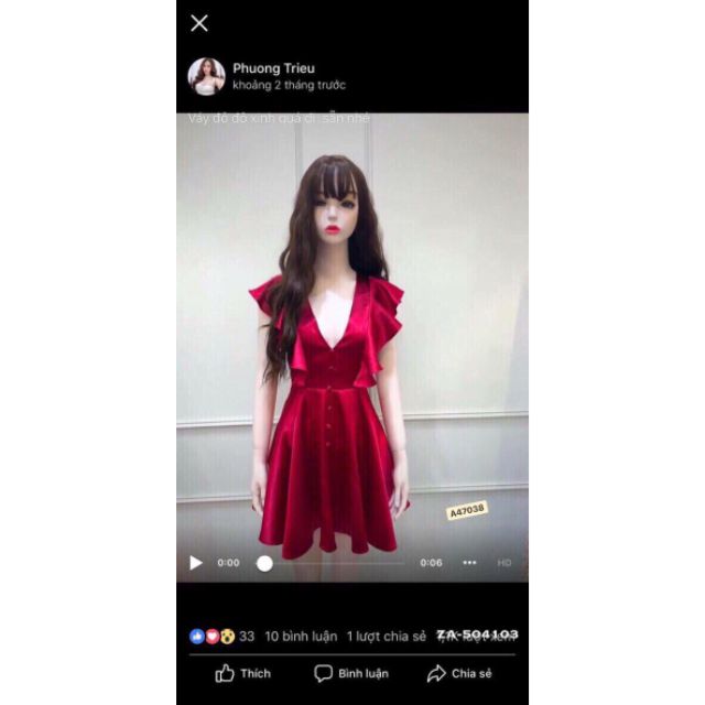 Đầm phi nút bọc