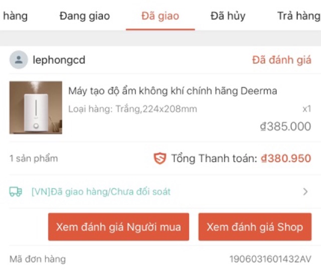 SPE33645(Hoàn ngay 10k xu)- Máy tạo độ ẩm không khí chính hãng Deerma