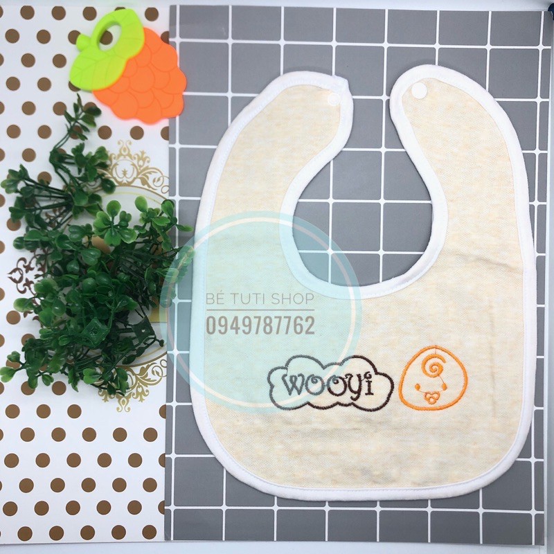 Set 3 chiếc yếm xô sợi tre 4 lớp 2 mặt Wooyi siêu thấm hút cho bé