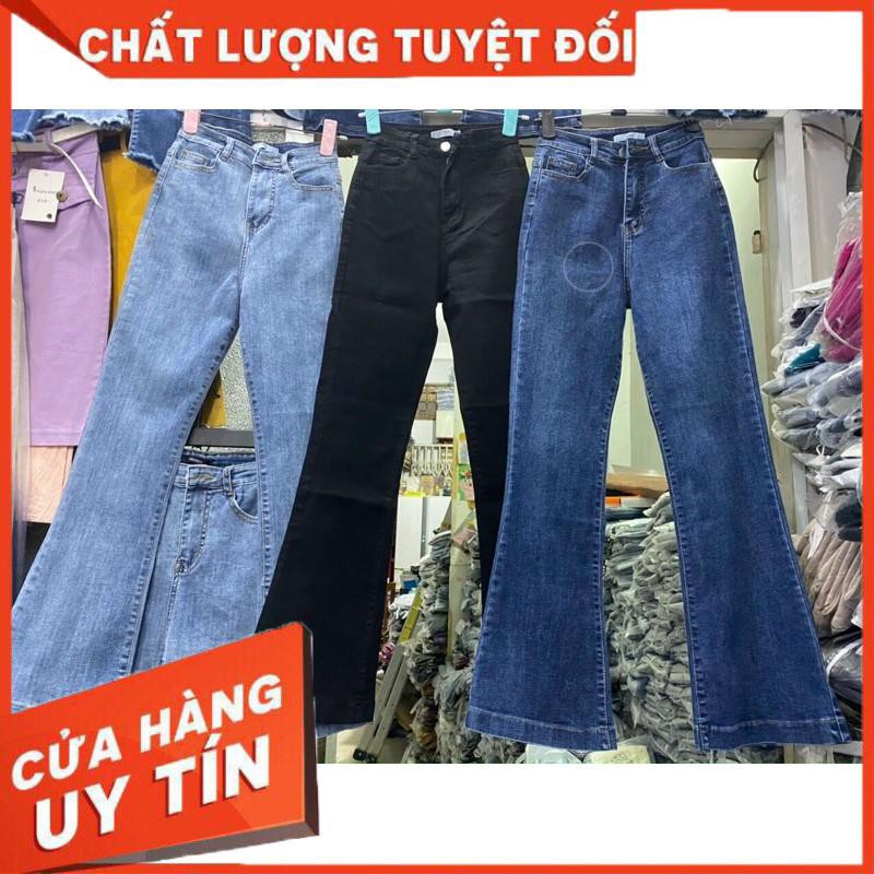 [Mã WASTMAY giảm 15% tối đa 30K đơn 150K] [hình thật] QUẦN JEANS DÀI LOE TRƠN ĐEN- hình thật trải sàn | WebRaoVat - webraovat.net.vn