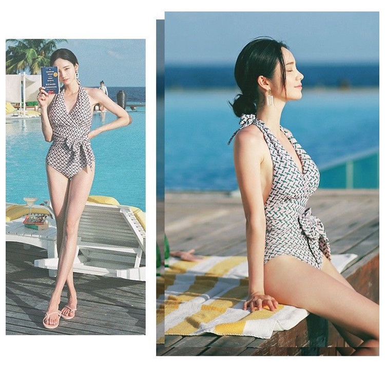 Bộ Đồ Bơi Một Mảnh Cổ Chữ V Sâu Hở Lưng Phong Cách Nhật Hàn Thời Trang Mùa Hè Dành Cho Nữ