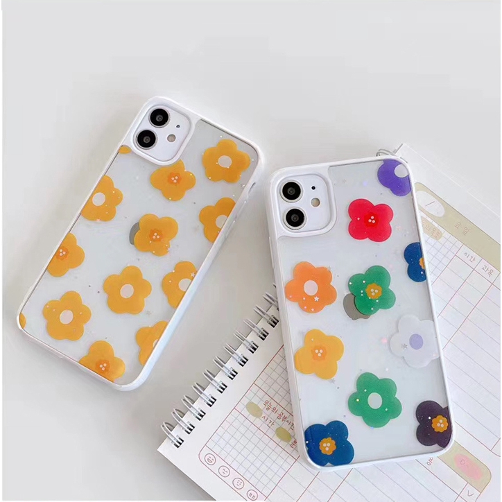 Ốp lưng iphone viền Hoa nhí basic kim tuyến 6/6plus/6splus/7/8/7plus/8plus/x/xs/xsmax/11/11promax - Awifi | BigBuy360 - bigbuy360.vn