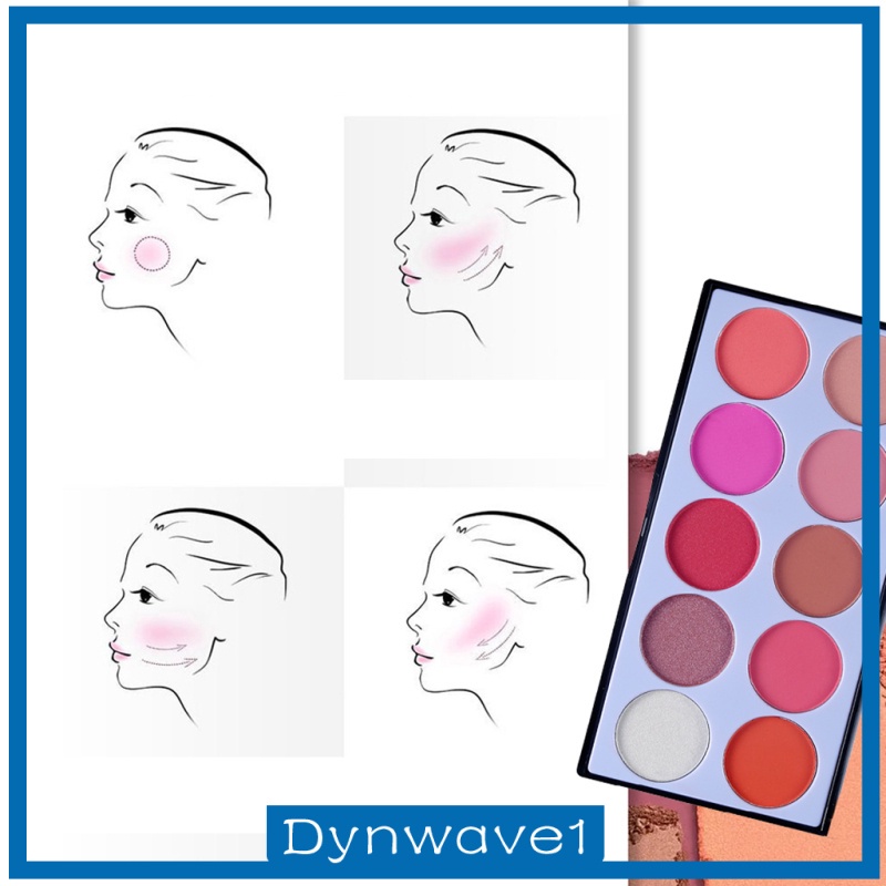 [DYNWAVE1] Blusher Palette 10 Color Makeup Face Cheek Matte Powder Blush Pallet Without