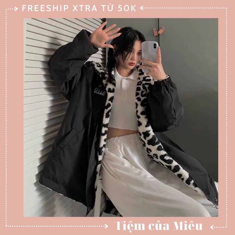 Áo khoác lông da báo siêu to màu nâu Tiệm của Miêu | BigBuy360 - bigbuy360.vn