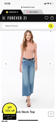 Áo thun F21 cổ 3 phân