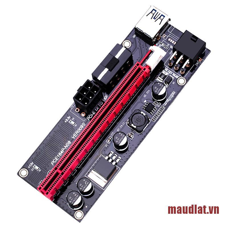 maudlat Ver009S Pci-E Riser Express 1X 4X 8X 16X Extender Riser Adapter Card Power
