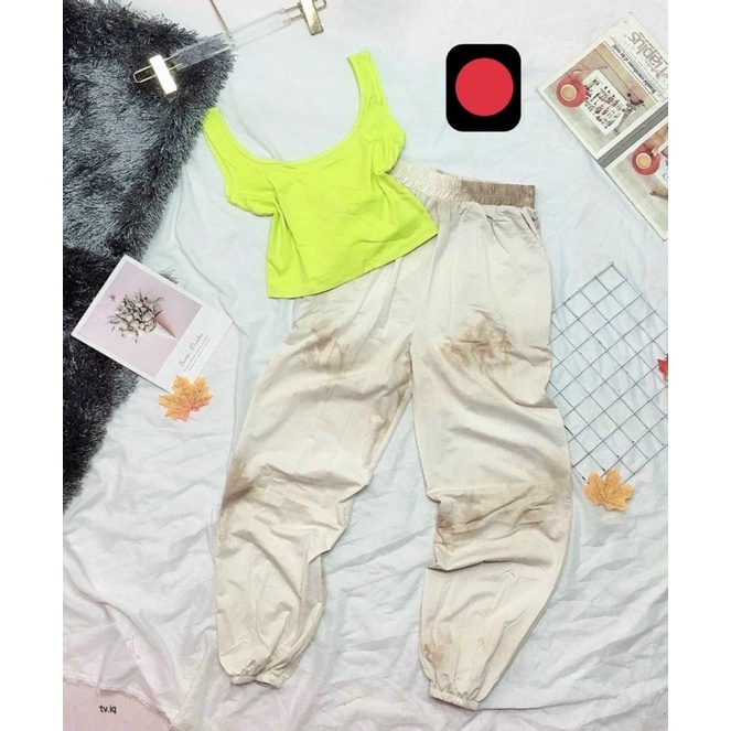 Set borip thể thao, áo 3 lỗ màu, quần dài loang lưng thun có bo chân | Free size