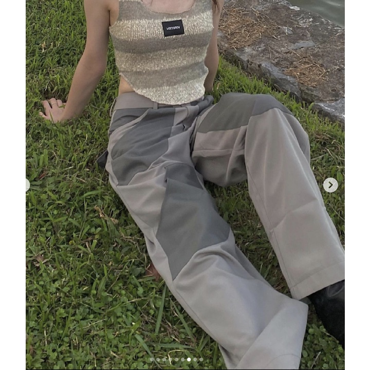 𝐌𝐨𝐬𝐬-𝐠𝐫𝐞𝐲 𝐂𝐨𝐥𝐨𝐧𝐲 𝐩𝐚𝐧𝐭𝐬 𝐇𝐞𝐚𝐫𝐭𝐁𝐮𝐫𝐧 (Quần đắp túi xám rêu)