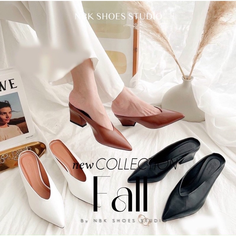 Nbkshoesstudio - Giày Sục mũi nhọn thời trang nữ