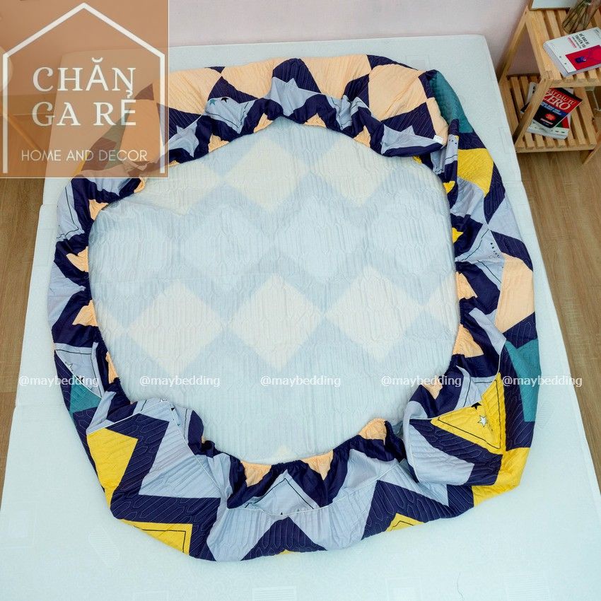 Bộ ga gối cotton 100% cao cấp, ga chun trần bông đủ kích thước nệm m6/m8/2m2