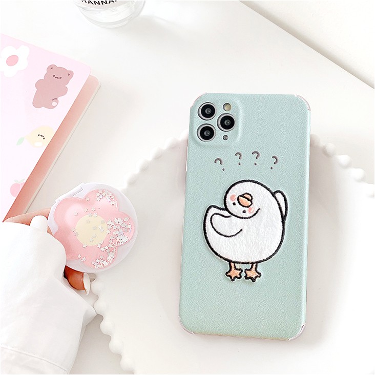 Ốp lưng iphone Vịt nhỏ thêu viền chống va đập 5/5s/6/6plus/6s/6splus/7/7plus/8/8plus/x/xr/xs/11/12/pro/max/plus/promax | BigBuy360 - bigbuy360.vn