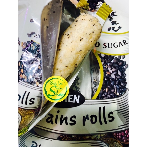 Bánh Ngũ Cốc Ăn Kiêng 12 Loại Đậu Vị Mè Đen PeiTien Crispi Roll Đài Loan 160gr