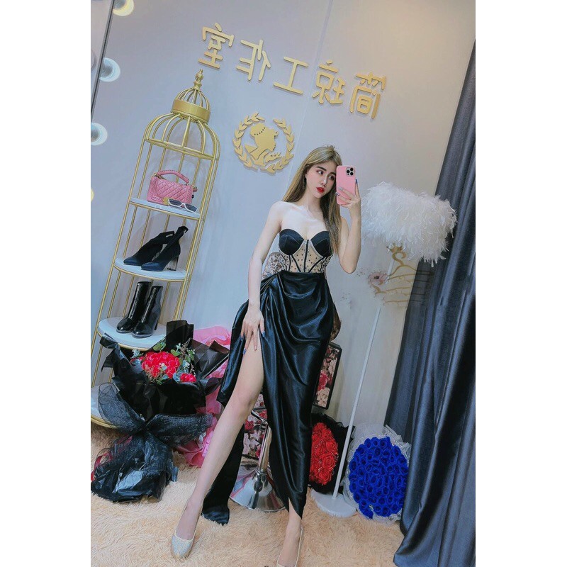 đầm body dún đính đá