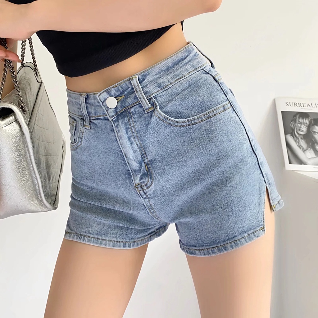 Quần Short Denim Lưng Cao Gợi Cảm Thời Trang Mùa Hè Cho Nữ