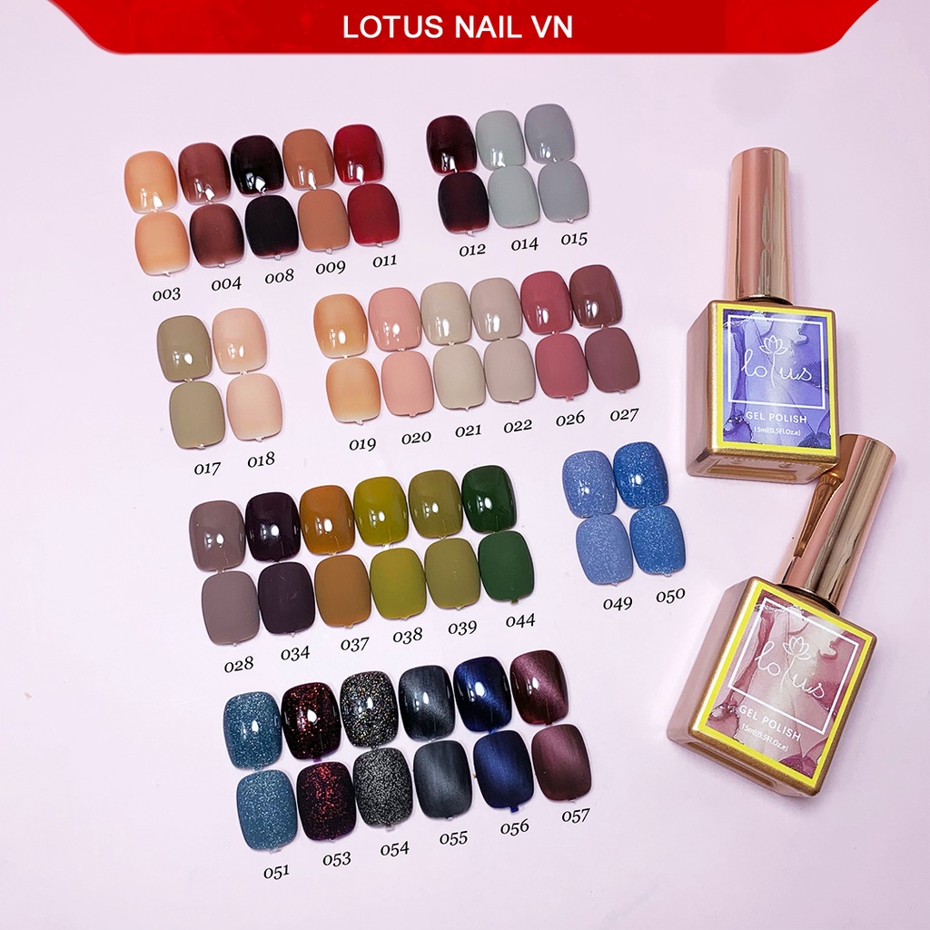 Sơn gel Lotus 2021 cao cấp nhập khẩu Hàn Quốc chai vuông 15ml