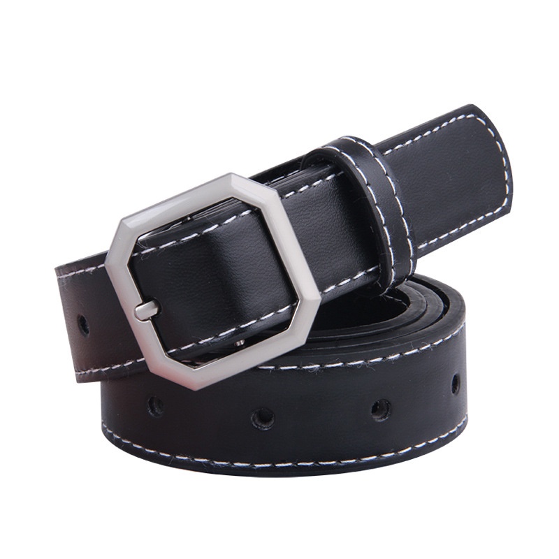 Thắt Lưng Nữ Khóa Vuông Màu Vàng/Bạc Thời Trang Hàn Quốc