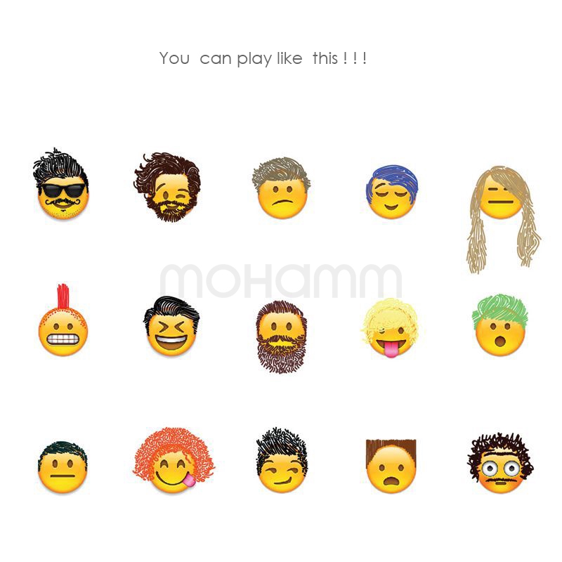 12 tờ Miếng dán trang trí bằng nhựa hình emoji