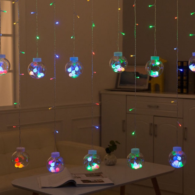 Dây Đèn Led 12 Bóng Tròn Lớn nhiều màu 5m