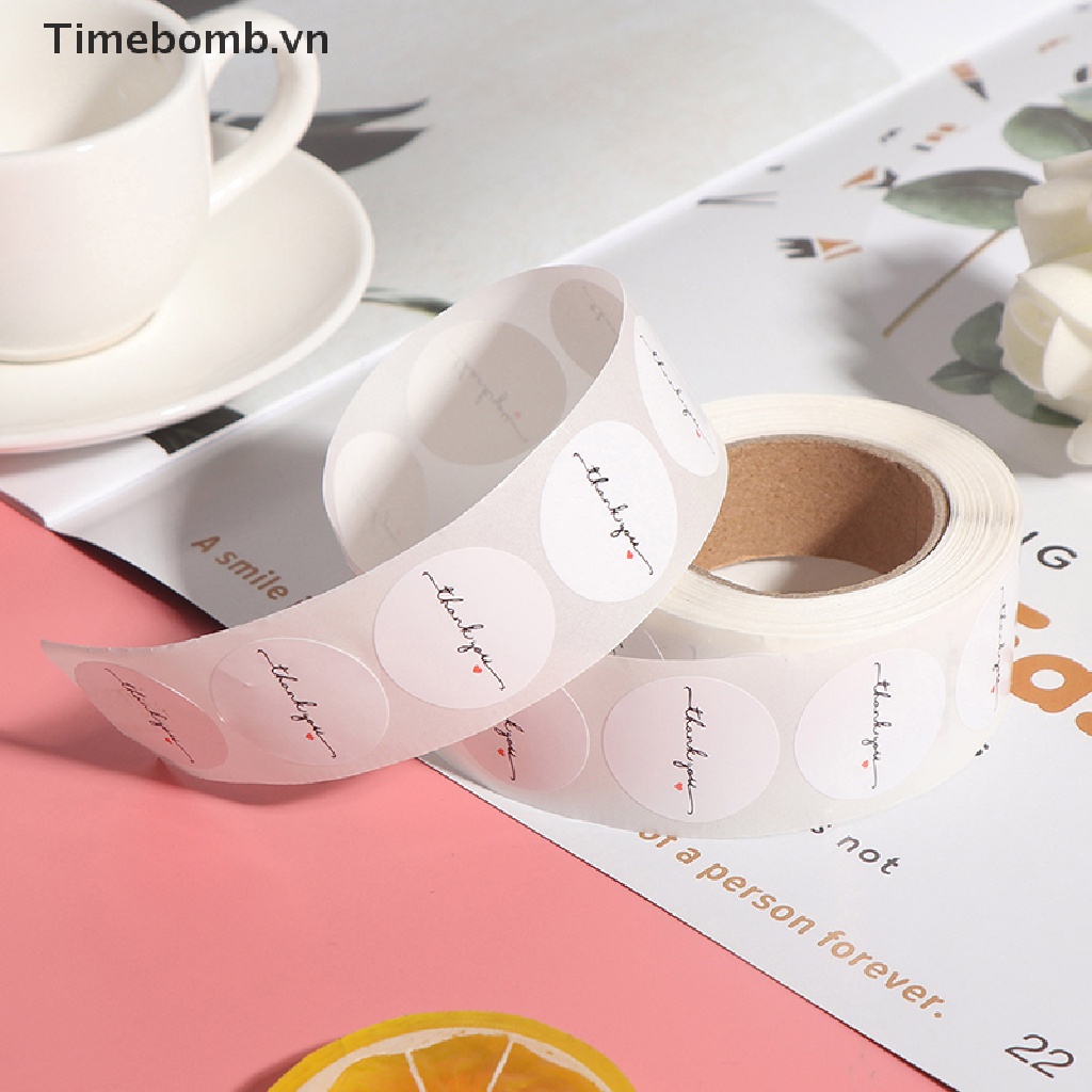 Cuộn 500 Miếng Dán Tròn Màu Trắng Kích Thước 1 inch Dùng Trang Trí