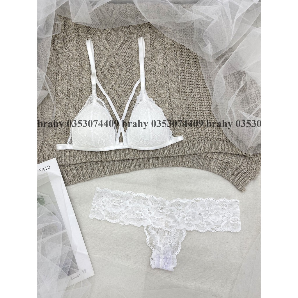 [3 MAU] Set đồ lót nữ sexy có dây ôm ngực bản thiết kế cao cấp BRAHY 085
