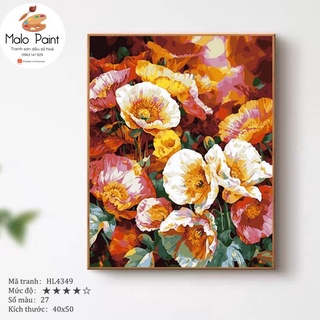 Tranh sơn dầu số hoá tự tô màu Tranh phong cảnh Hoa anh túc