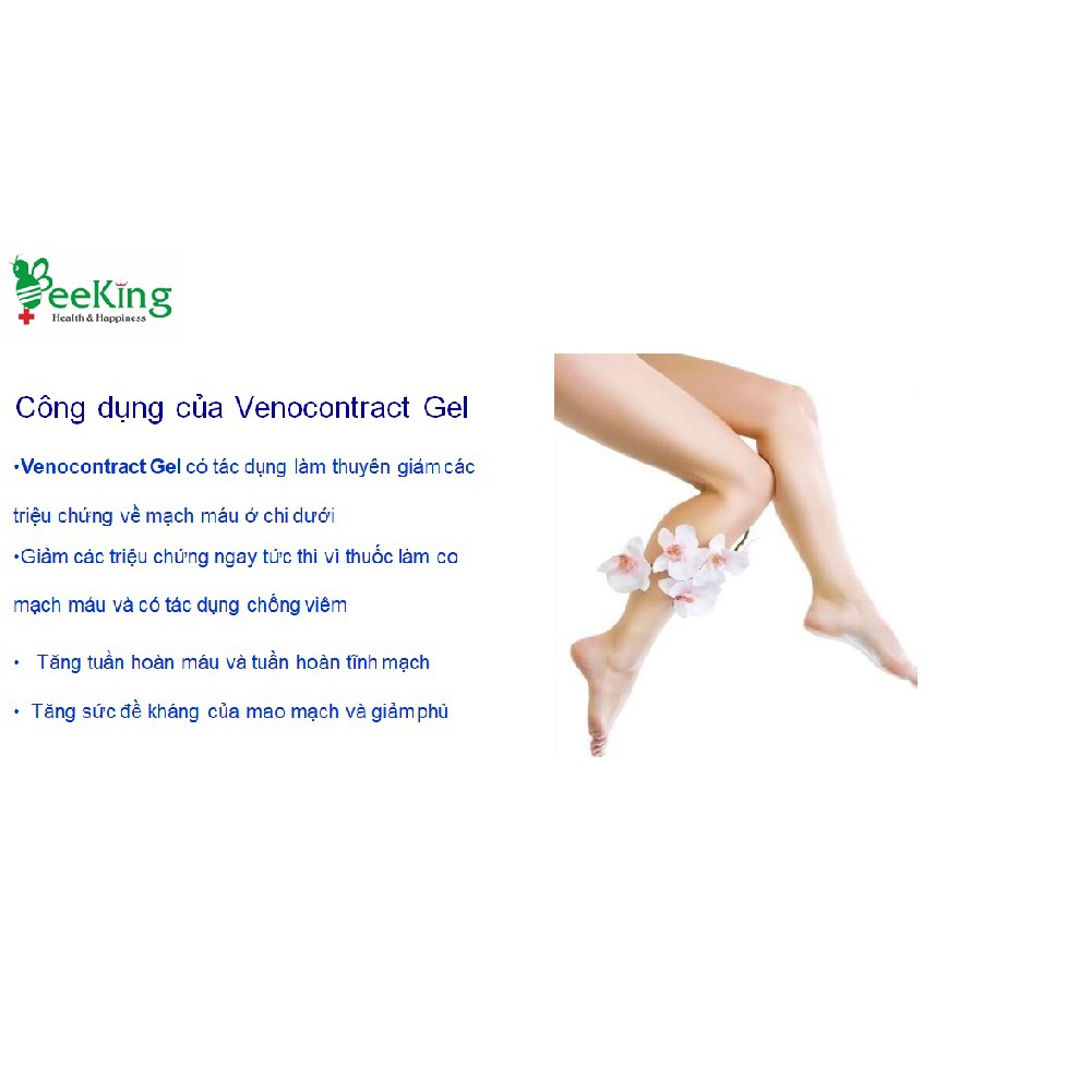 Venocontract Gel-Hết suy giãn tĩnh mạch, rối loạn tuần hoàn chi dưới, mỏi mệt Bắp chân, kiến bò dưới chân - BeeKing | BigBuy360 - bigbuy360.vn