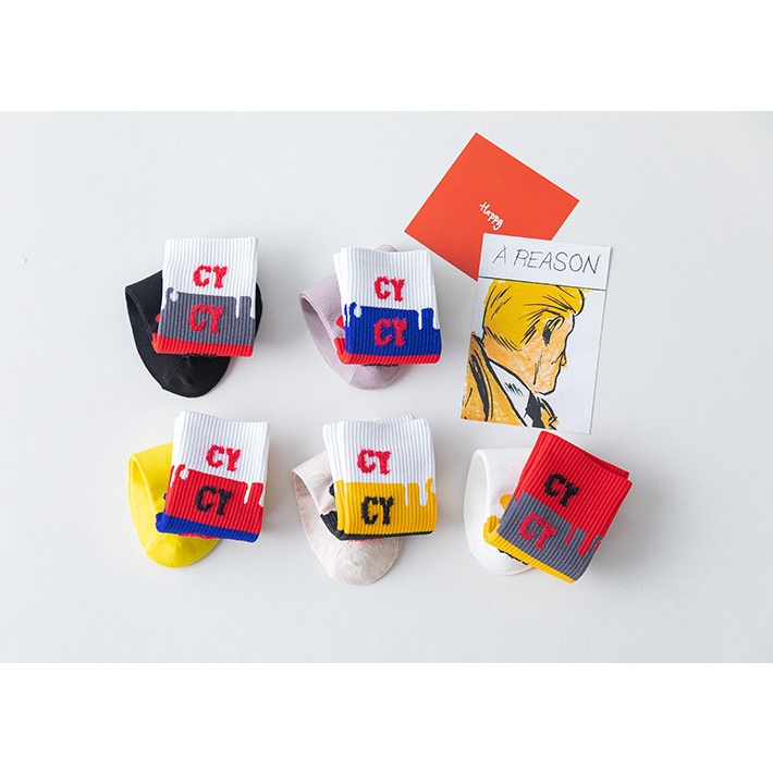 Vớ Tất cao cổ Nam Nữ chữ CY phong cách trẻ trung và năng động.