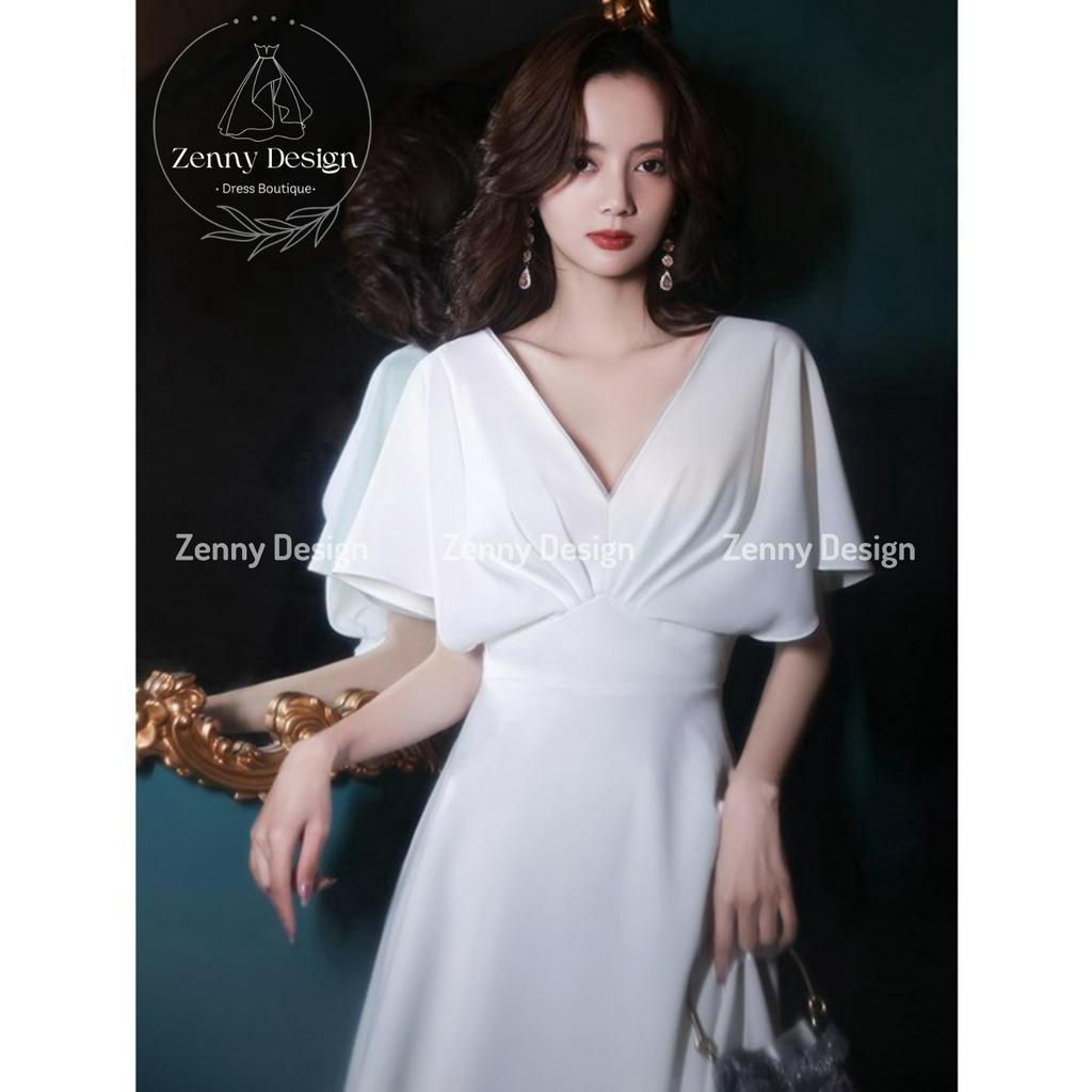 Đầm Cổ V Dáng Dài Có Sẵn Mút Ngực