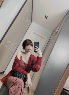 SET ĐẦM CHERRY KÈM KHOÁC (KÈM CLIP)