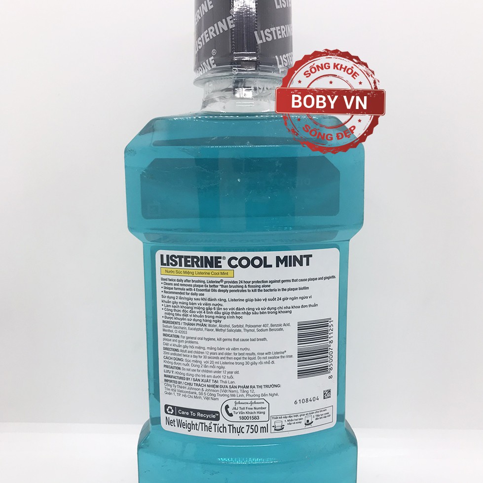 Nước súc miệng Listerine 750ml