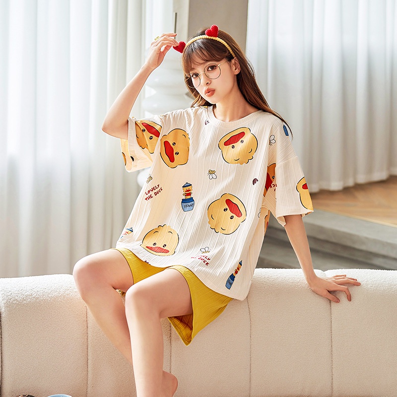 Đồ Bộ Nữ,pjjama cotton cộc tay mặc nhà xinh hoạt hình dễ thương BN66