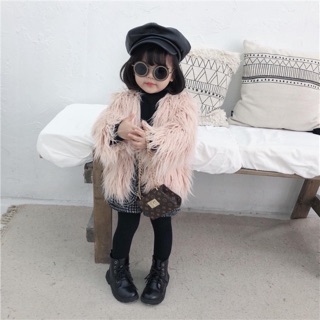 Áo khoác lông sang chảnh cho bé gái 8-20kg