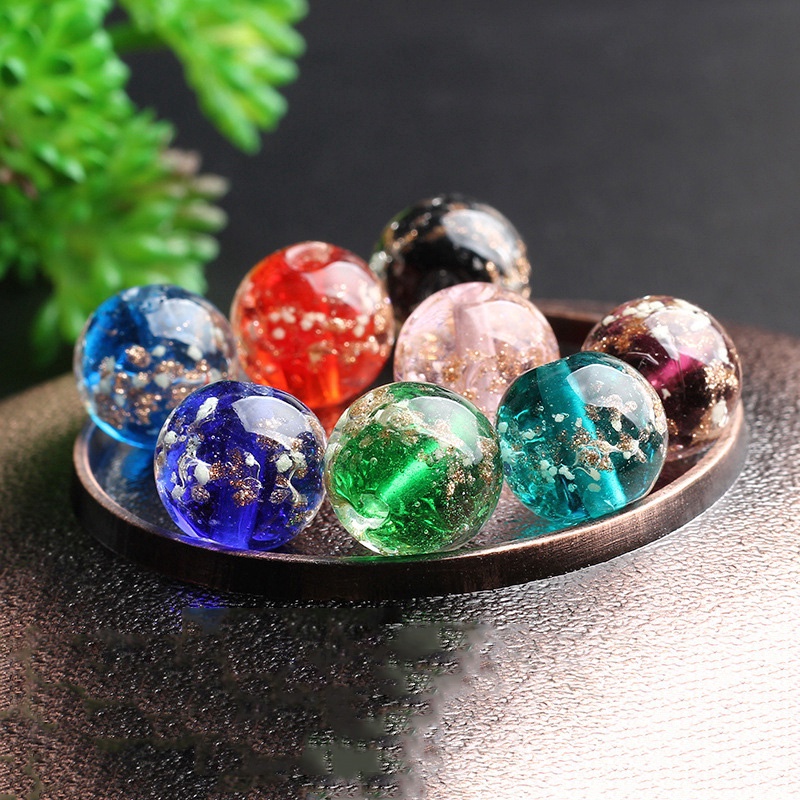Set 5 Hạt Thủy Tinh Tròn Trong Suốt 8mm / 10mm Làm Trang Sức Thủ Công DIY